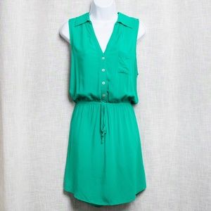 Teal V-Neck Tank Dress